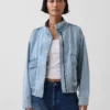 Oversized džínová bomber bunda