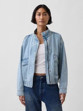 Oversized džínová bomber bunda