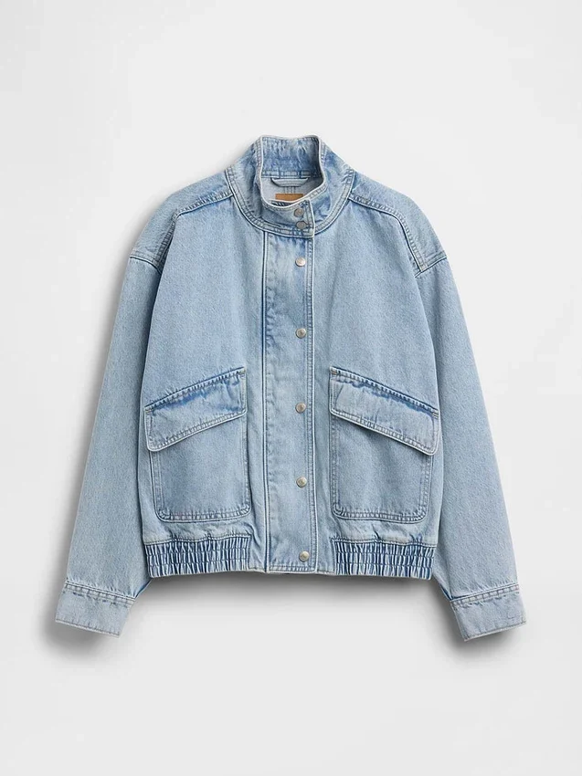 Oversized džínová bomber bunda