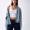 Oversized džínová bomber bunda