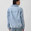 Oversized džínová bunda se šálovým límcem