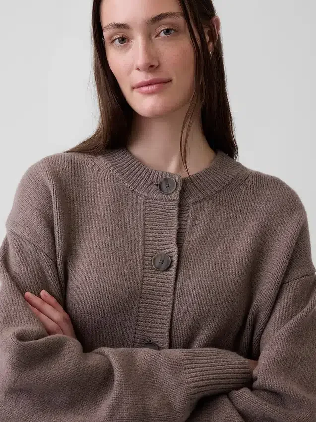 Oversized hrubě pletený kardigan CashSoft