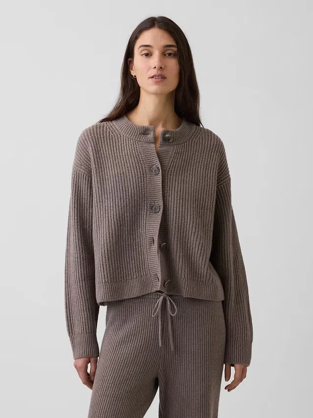 Oversized kardigan CashSoft s pleteným vzorem „shaker stitch“