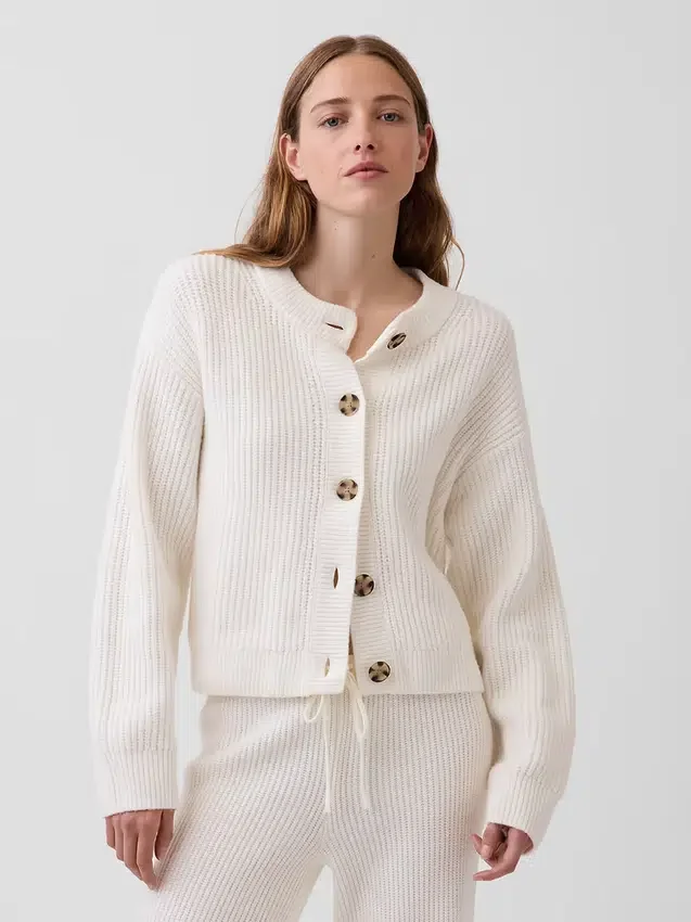 Oversized kardigan CashSoft s pleteným vzorem „shaker stitch“