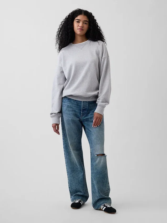 Oversized mikina pro dospělé z těžkého francouzského froté