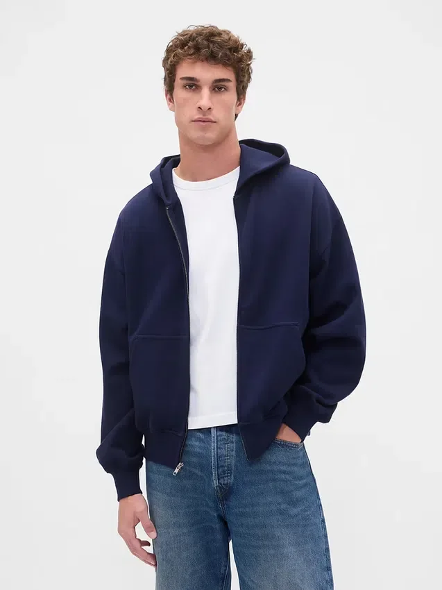 Oversized mikina s kapucí a zipem pro dospělé