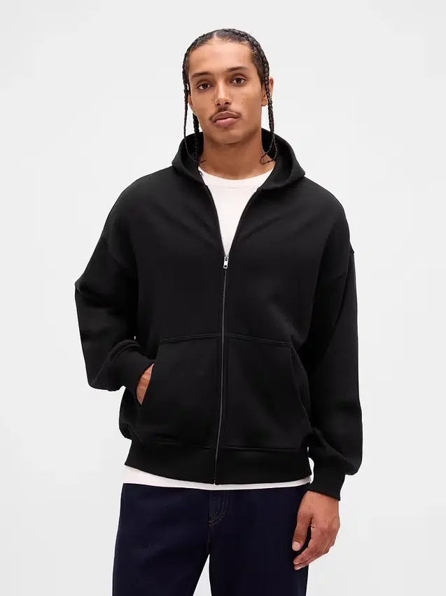 Oversized mikina s kapucí a zipem pro dospělé