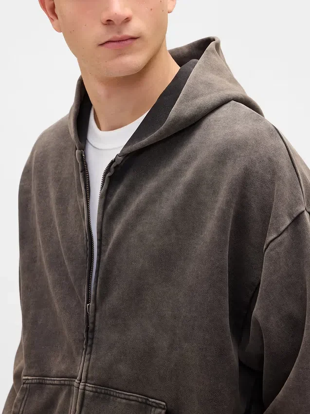 Oversized mikina s kapucí a zipem pro dospělé