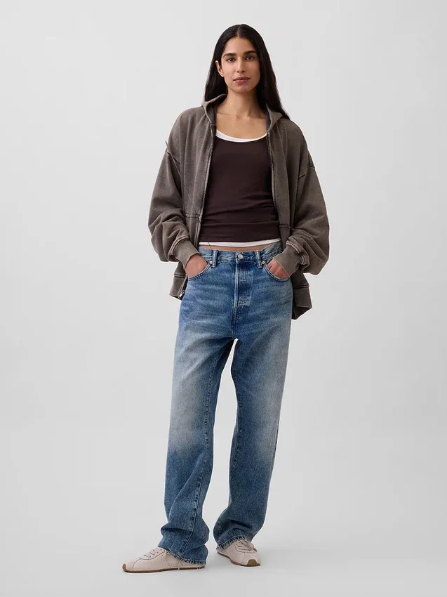 Oversized mikina s kapucí a zipem pro dospělé