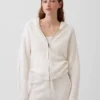 Oversized mikina s kapucí a zipem v pleteném vzoru „Shaker Stitch“ z materiálu CashSoft
