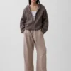 Oversized mikina s kapucí a zipem v pleteném vzoru „Shaker Stitch“ z materiálu CashSoft