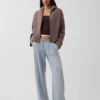 Oversized mikina s kapucí a zipem v pleteném vzoru „Shaker Stitch“ z materiálu CashSoft