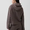 Oversized mikina s kapucí a zipem v pleteném vzoru „Shaker Stitch“ z materiálu CashSoft