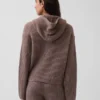 Oversized mikina s kapucí a zipem v pleteném vzoru „Shaker Stitch“ z materiálu CashSoft