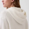 Oversized mikina s kapucí a zipem v pleteném vzoru „Shaker Stitch“ z materiálu CashSoft