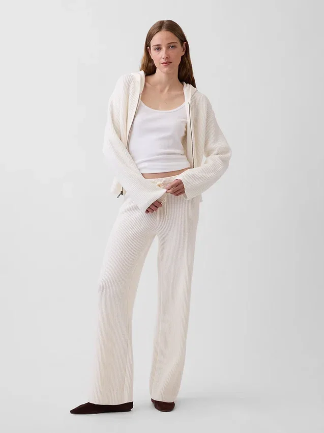 Oversized mikina s kapucí a zipem v pleteném vzoru „Shaker Stitch“ z materiálu CashSoft