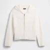Oversized mikina s kapucí a zipem v pleteném vzoru „Shaker Stitch“ z materiálu CashSoft