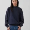 Oversized mikina s vysokým límcem z těžkého francouzského froté