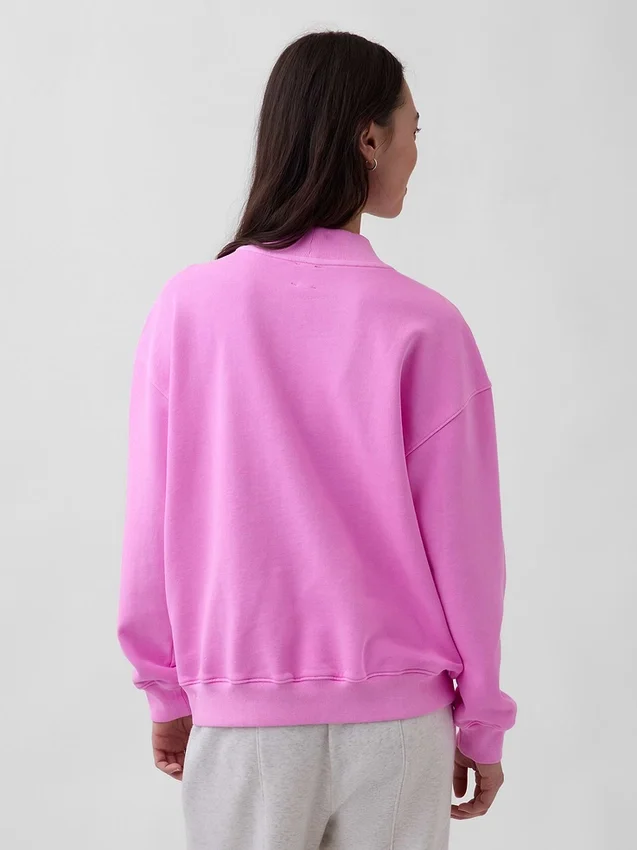 Oversized mikina s vysokým límcem z těžkého francouzského froté