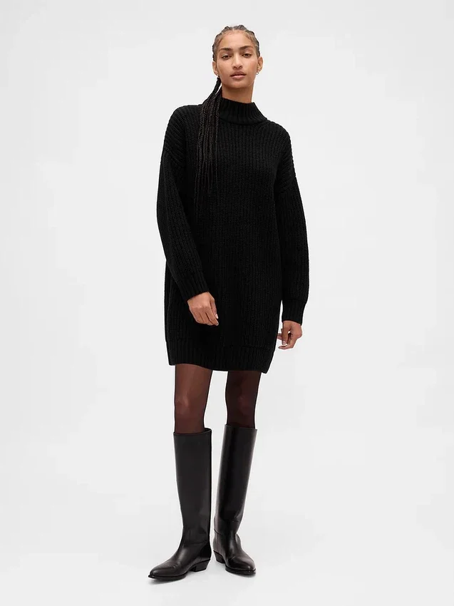 Oversized mini šaty s rolákem