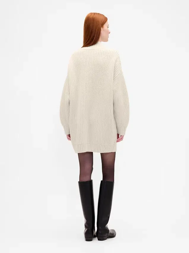 Oversized mini šaty s rolákem