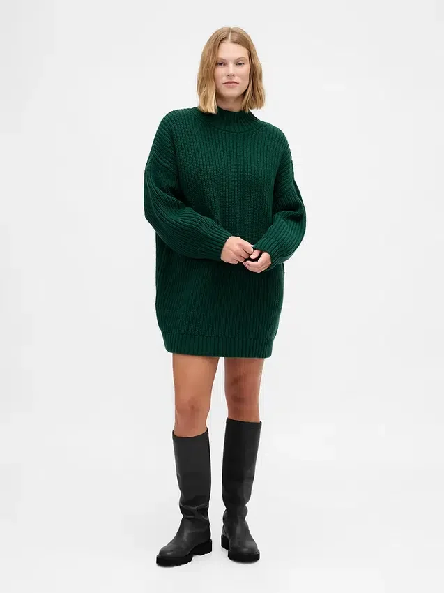 Oversized mini šaty s rolákem