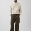 Oversized pulovr Sherpa s polovičním zipem