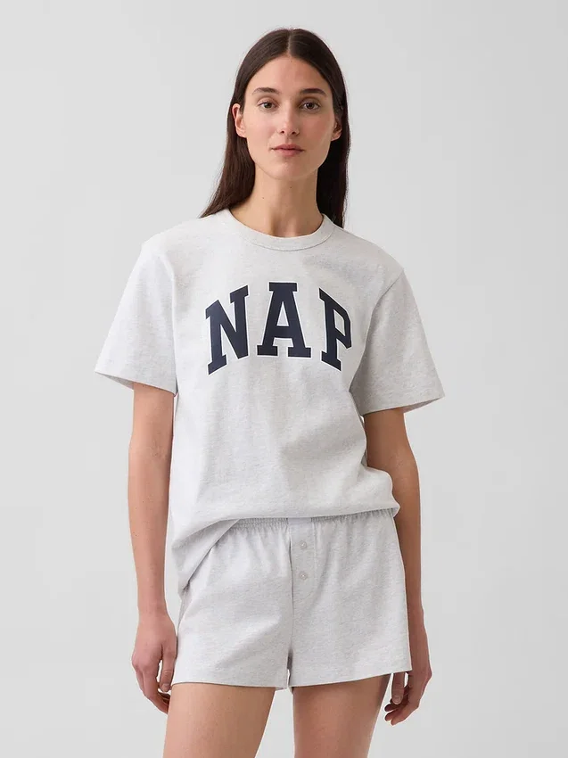 Oversized pyžamové tričko s logem Nap