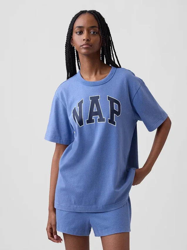 Oversized pyžamové tričko s logem Nap