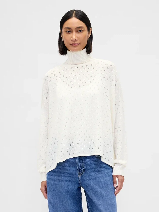 Oversized rolák s pointelle vzorem