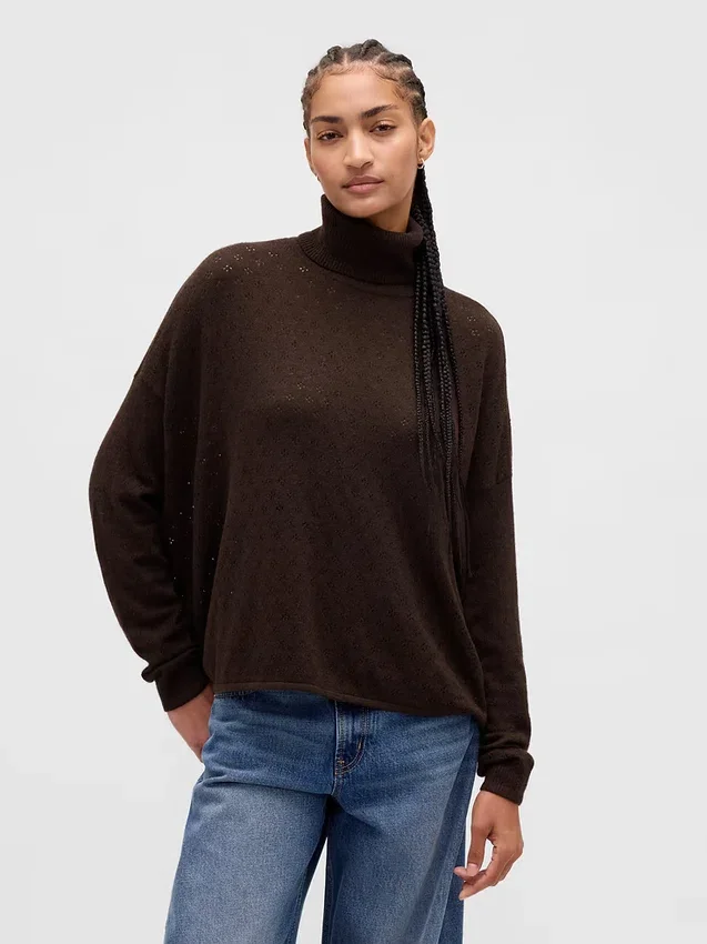 Oversized rolák s pointelle vzorem