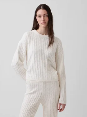 Oversized svetr s copánkovým vzorem z materiálu CashSoft
