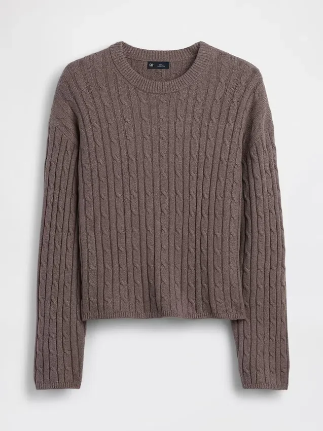 Oversized svetr s copánkovým vzorem z materiálu CashSoft