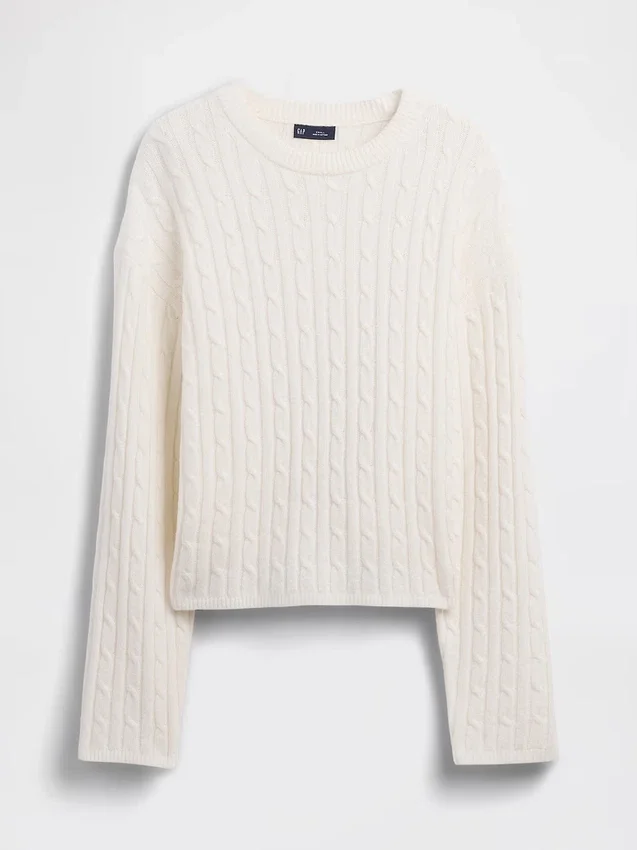 Oversized svetr s copánkovým vzorem z materiálu CashSoft