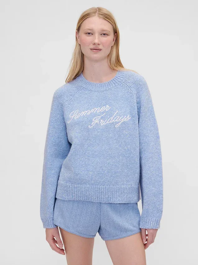 Oversized svetr s logem GAP × Summer Fridays