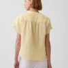Oversized top z bavlněné gázy s rozparkem u krku
