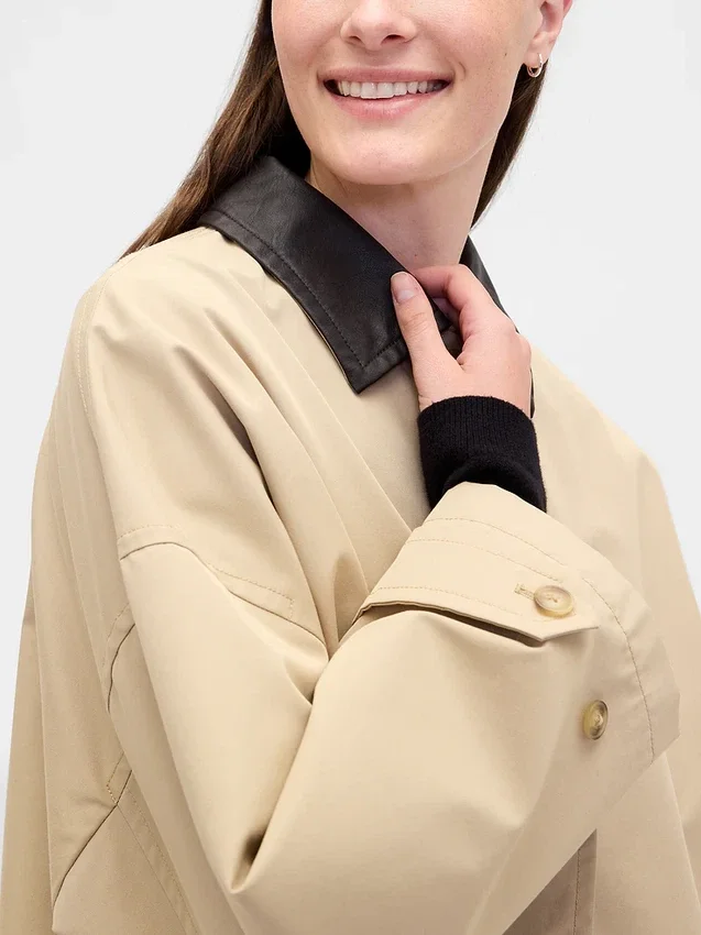 Oversized trenčkot z kepru