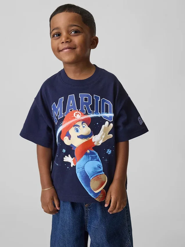 Oversized tričko s potiskem Super Mario pro batolata
