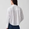 Oversized zkrácená košile z organické bavlněné popelínové tkaniny