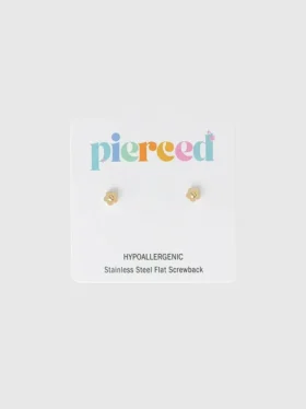 Pierced Co – drobné klasické náušnice s květinovým motivem a šroubovým uzávěrem