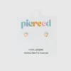 Pierced Co Malé náušnice ve tvaru broskvového srdíčka se šroubovacím uzávěrem