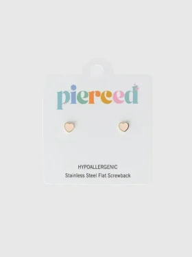 Pierced Co Malé náušnice ve tvaru broskvového srdíčka se šroubovacím uzávěrem