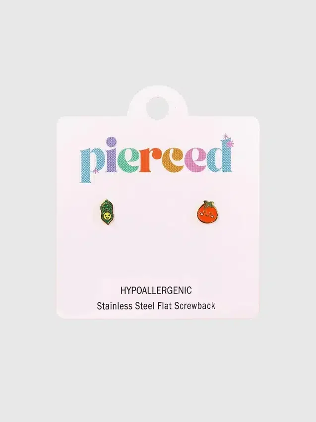 Pierced Co Náušnice s šroubovým zapínáním ve tvaru hráškového lusku / rajčete