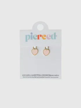 Pierced Co – přívěsek ve tvaru broskvového srdce pro náušnice typu „huggie“