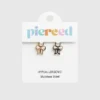 Pierced Co Růžový přívěsek s mašlí pro náušnice typu „huggie“