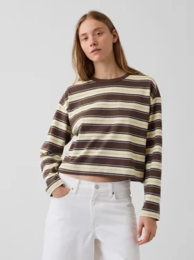 Pletené oversized zkrácené tričko
