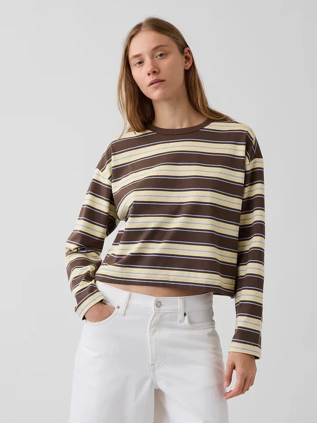 Pletené oversized zkrácené tričko