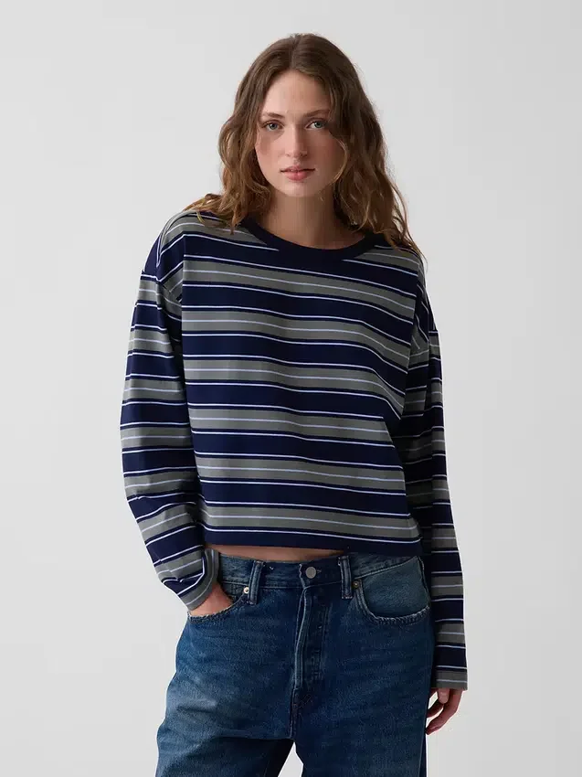 Pletené oversized zkrácené tričko