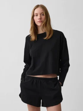 Pletené oversized zkrácené tričko