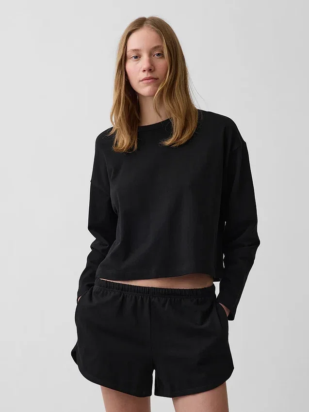 Pletené oversized zkrácené tričko